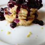 Zucchini Lemon Pancakes with Blueberry Syrup • Faithful Plateful