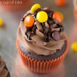 Double Chocolate Reese's Pieces Cupcakes - Your Cup of Cake