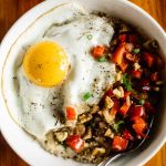 Savory Oatmeal with Cheddar and Fried Egg | Healthy Nibbles by Lisa Lin