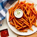 Frozen Sweet Potato fries in Air fryer. - Air Fryer Yum