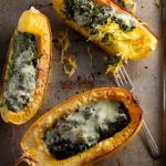 Pesto spinach stuffed spaghetti squash recipe | Ellie Krieger