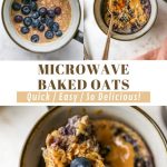 Blueberry Banana Microwave Baked Oats - Kim's Cravings