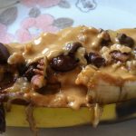 Baked Chocolate Peanut Butter Pecan Banana Boats - Cooking with a Wallflower
