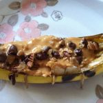 Baked Chocolate Peanut Butter Pecan Banana Boats - Cooking with a Wallflower