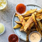 Baked Sweet Potato Wedges with Tzatziki Sauce (Video) - Munchkin Time