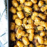 easy cottage pie recipe with Crispy Tater Tots - Foodness Gracious