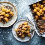 easy cottage pie recipe with Crispy Tater Tots - Foodness Gracious