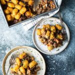 easy cottage pie recipe with Crispy Tater Tots - Foodness Gracious