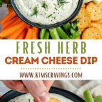 Fresh Herb Cream Cheese Dip - Kim's Cravings