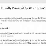 How to Remove “Proudly Powered by WordPress” from Footer