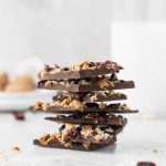 chocolate holiday bark with amaretti cookies and espresso - With Spice