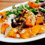 Ottolenghi Roasted Butternut Squash and Red Onion with Tahini and Za'atar -  Dutchess Roz