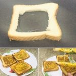 breakfast sandwich with egg as bread