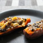 Microwave sweet potato with sautéed topping - Microwave Master Chef