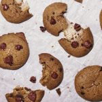Crispy Chocolate Chip Cookies - two raspberries