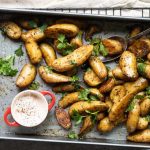 Roasted Fingerling potatoes with chipotle crema - Foodness Gracious