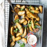 Roasted Fingerling potatoes with chipotle crema - Foodness Gracious