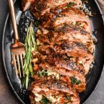 Stuffed Pork Tenderloin with Red Wine Gravy - Simple Comfort Food