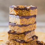 No-Bake Triple Peanut Butter and Chocolate Chewy Cereal Bars - Averie Cooks