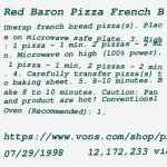 Red Baron French Bread Pizza Oven Temperature