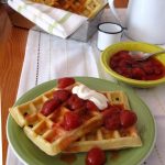 Waffles and easy microwave strawberry syrup | The Cookie Shop