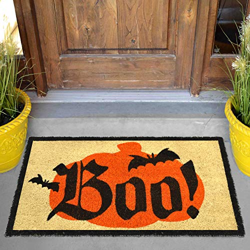 Halloween Boo Doormat 30 x 17 Natural Coir Doorway Rugs for Trick ...