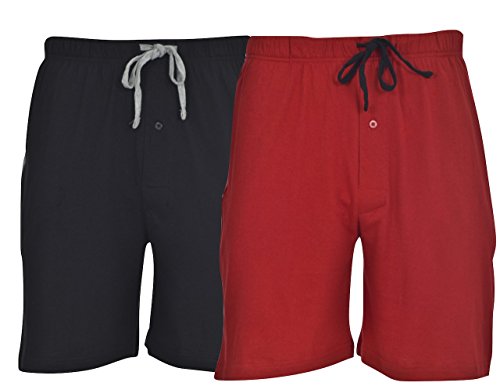 Hanes Men’s 2-Pack Cotton Drawstring Knit Shorts Waistband & Pockets ...