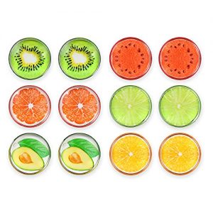 12Pcs Refrigerator Magnets Colorful Glass Fridge Magnets Funny Fruit ...