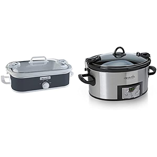 Crock-Pot 3.5 Quart Casserole Manual Slow Cooker and SCCPVL610-S-A 6-Quart Programmable Slow Cooker