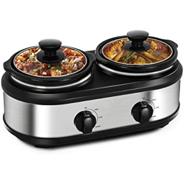 Dual Slow Cooker Buffet Server and Warmer
