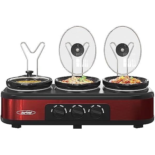 Sunvivi Triple Slow Cooker Buffet Server and Warmer
