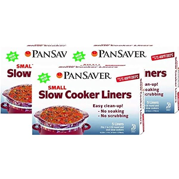 Pan Saver PanSaver Small Slow Cooker Liner for Kitchen Use Fits 1 3 Quarts 15 Count
