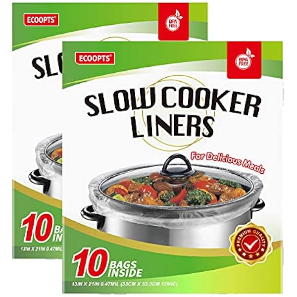 ECOOPTS Slow Cooker Liners Disposable Cooking Bags