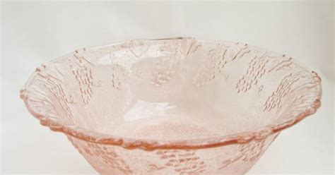 Vintage Pink Glass Dessert Bowls and Plates
